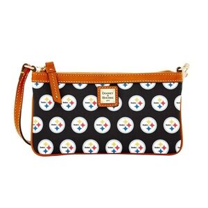Pittsburgh Steelers Dooney & Bourke Large Slim Wristlet NWOT NFL Football
